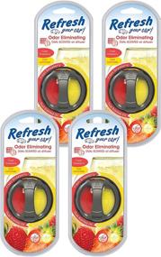 img 1 attached to Freshen Your Ride with Refresh Your Car! 84022 Fresh Strawberry/Cool Lemonade Scented Oil Diffuser, 4 Pack