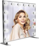 💄 impressions hollywood touch duo tone wide lighted makeup mirror with 14 led bulbs, silver dressing vanity mirror - enhanced with touch sensor switch logo