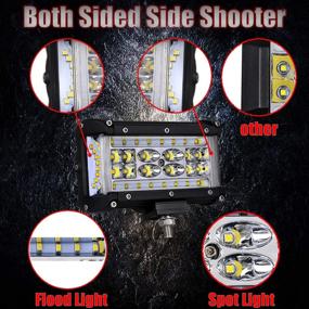 img 3 attached to 5-дюймовые светодиодные фары Moso LED Dually Side Shooter Quad Row Fog Lights - комбинированная линза Spot Flood, водонепроницаемый рабочий фонарь для внедорожника UTV ATVs SUV Boat, гарантия 3 года