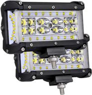 5-дюймовые светодиодные фары moso led dually side shooter quad row fog lights - комбинированная линза spot flood, водонепроницаемый рабочий фонарь для внедорожника utv atvs suv boat, гарантия 3 года логотип