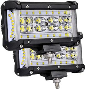 img 4 attached to 5-дюймовые светодиодные фары Moso LED Dually Side Shooter Quad Row Fog Lights - комбинированная линза Spot Flood, водонепроницаемый рабочий фонарь для внедорожника UTV ATVs SUV Boat, гарантия 3 года