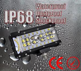 img 1 attached to 5-дюймовые светодиодные фары Moso LED Dually Side Shooter Quad Row Fog Lights - комбинированная линза Spot Flood, водонепроницаемый рабочий фонарь для внедорожника UTV ATVs SUV Boat, гарантия 3 года