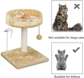 img 2 attached to 🐱 YMINA Interactive Cat Tree Tower with Sisal Rope Scratching Post and Hanging Ball - Ultimate Kitten Claw Scratcher and Cat Activity Center with Tracking Feature