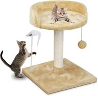 🐱 ymina interactive cat tree tower with sisal rope scratching post and hanging ball - ultimate kitten claw scratcher and cat activity center with tracking feature logo