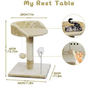 img 3 attached to 🐱 YMINA Interactive Cat Tree Tower with Sisal Rope Scratching Post and Hanging Ball - Ultimate Kitten Claw Scratcher and Cat Activity Center with Tracking Feature