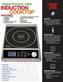 img 1 attached to Max Burton 6515 Digital ProChef-1800 Induction Cooktop with Digital Controls, 10 Adjustable Wattage Levels and 15 Temperature Settings, Timer, Program Lock, Programmable Cooking, 1800W Power, 120V