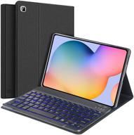 💻 чехол sengbirch galaxy tab s6 lite 10.4 дюйма sm-p610 2020 года с клавиатурой - тонкий легкий чехол, автоматический режим сна и пробуждения - беспроводная подсветка клавиатуры - черный логотип