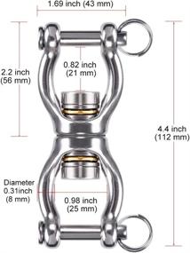 img 1 attached to 🪁 Dolibest Stainless Steel Swing Swivel with Bearing - Permanent Antirust, Double Open 360° Rotation, 770LB Capacity - Ideal for Web Tree Swing, Aerial Dance, Swing Yoga Swing Sets - Hang with Ease!