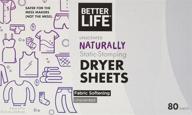 🌿 improved performance better life natural dryer sheets, fragrance-free, 80 sheets logo