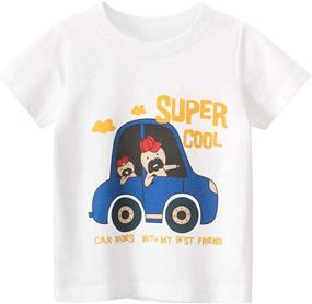 img 2 attached to 🚧 TABNIX Excavator Crewneck T Shirts: Stylish Toddler Boys' Clothing for Little Construction Enthusiasts!