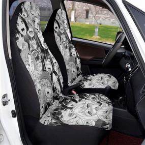 img 2 attached to 🚗 Manga Anime Car Seat Covers: Perfect Fit for Your Car, Truck, SUV or Van!