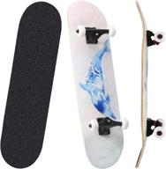 tocdroa skateboard: 31x7.8 complete beginner skateboards with cool design - ideal for kids, teens, and adults logo