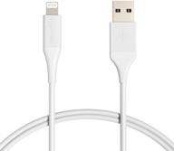 📱 кабель зарядки amazon basics mfi certified 6-ft для iphone, abs usb-a к lightning, для apple iphone/ipad, белый - 10 000 изгибов в жизни. логотип