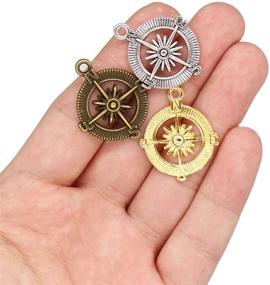 img 2 attached to Compass Charms Pendant Jewelry Making