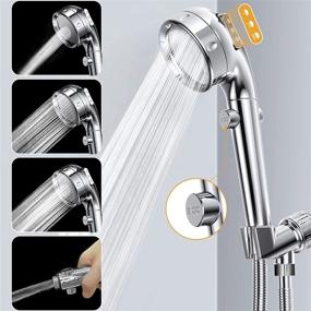 img 1 attached to 🚿 Dotte High Pressure Shower Head with Handheld and ON/OFF Switch - Detachable Shower Head for RVs with Hose and Adjustable Angle Bracket - Built-in Power Wash for Cleaning Tub, Tile, and Pets