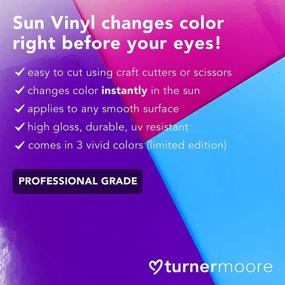 img 2 attached to 🌈 Turner Moore Edition's UV Reactive Purple Sun Color Changing Vinyl - 12x12 Sheets for Cricut: Permanent, Glossy, 3-pack