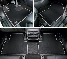 img 2 attached to 🚗 CLIM ART Honeycomb Custom Fit Floor Mats for Hyundai Santa Fe 2019-2020 - All-Weather Car Mats Liner, Black/Silver, Car Accessories for Men & Women