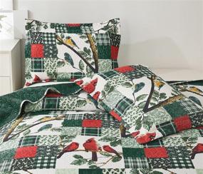 img 1 attached to 🎄 Cozy and Festive: Christmas Bedding Queen Size Christmas Quilt Set with Red and Green Christmas Plaid Bedspread Coverlet, Reversible Patchwork Design, and Lightweight Plaid Quilt for Couples - Perfect Holiday Christmas Bed Set