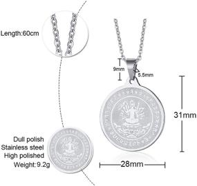 img 1 attached to 🌟 Quan Im Bless for Success: Stainless Steel Lucky Pendant Necklace with Guan Yin Godness of Mercy