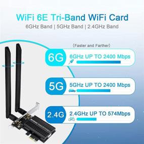 img 2 attached to 🔌 Беспроводная сетевая карта Buttwo WiFi 6E AX210 PCIe с Bluetooth 5.2 для настольного ПК - обновленная до 6G/5G/2.4ГГц 802.11AX три-диапазонная, беспроводные адаптеры для сетевого Wi-Fi - совместима только с Windows 10 64-бит.