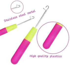 img 2 attached to 🔑 Versatile 5-Piece Latch Hook Crochet Needle Set for Carpet Making, Dreadlocks & More