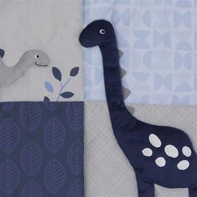 img 2 attached to Набор постельного белья для детской кроватки "Bedtime Originals Roar Dinosaur" в синей/серой цветовой гамме, 3 предмета, размером 44x1x35 дюймов