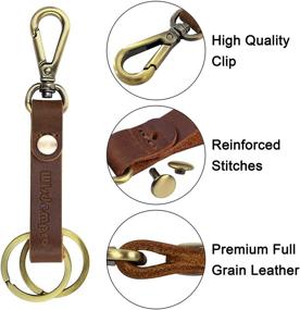 img 3 attached to 🔑 Premium Genuine Leather Keychain Wisdompro Keyrings: Durable and Stylish Accessories for Your Keys