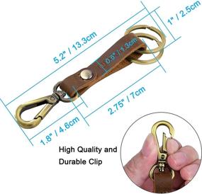 img 2 attached to 🔑 Premium Genuine Leather Keychain Wisdompro Keyrings: Durable and Stylish Accessories for Your Keys