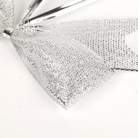 img 3 attached to 🎀 Micomon Silver Twist Ties: Metallic Silver Bows with Fish Tail Cut Design - 50pcs/Pack