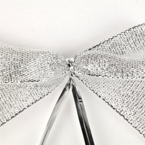 img 1 attached to 🎀 Micomon Silver Twist Ties: Metallic Silver Bows with Fish Tail Cut Design - 50pcs/Pack