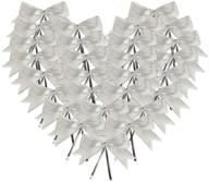 🎀 micomon silver twist ties: metallic silver bows with fish tail cut design - 50pcs/pack logo