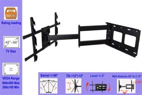 img 2 attached to 📺 FORGING MOUNT Long Arm Corner TV Mount: Full Motion Wall Mount for 42"-86" TVs, Extends 36", Holds 150lbs, VESA 600x400mm, HDMI Cable Included