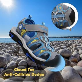 img 1 attached to Босоножки Athlefit Toddler Sandals Sandals (Для малышей) Коричневые мальчики" Обувь для мальчиков" в босоножках