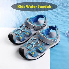 img 3 attached to Босоножки Athlefit Toddler Sandals Sandals (Для малышей) Коричневые мальчики" Обувь для мальчиков" в босоножках