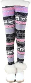 img 4 attached to BOOPH Girl Winter Thick Warm Pant: Printing, ❄️ Fleece Lined Legging Tight 2-10 Years - Cozy and Stylish!