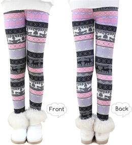 img 3 attached to BOOPH Girl Winter Thick Warm Pant: Printing, ❄️ Fleece Lined Legging Tight 2-10 Years - Cozy and Stylish!
