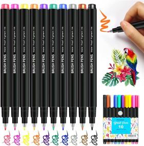 img 4 attached to Enhance Your Artistic Skills with Piochoo Calligraphy Pens: 10 Refill Colors for Hand Lettering, Drawing, Sketching, Journaling, and Illustrations