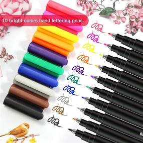 img 3 attached to Enhance Your Artistic Skills with Piochoo Calligraphy Pens: 10 Refill Colors for Hand Lettering, Drawing, Sketching, Journaling, and Illustrations