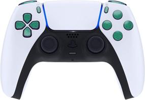 img 1 attached to 🎮 Enhance Your Gaming Experience with eXtremeRate Replacement D-pad, Triggers, and Buttons for PS5 Controller – Chameleon Green Purple Full Set