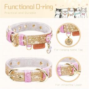 img 2 attached to PetsHome Bling PU Leather Pet Collar with Cute Pearls and Luxury Pendant for Cats and Small Dogs - Adjustable Cat and Dog Collar