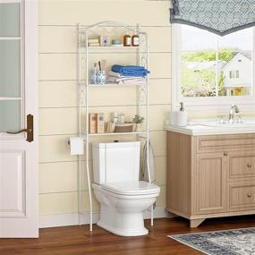 img 2 attached to 🚽 Function Home 3-Tier Over-The-Toilet Bathroom Space Saver: Efficient Bath Storage Solution for Essentials, Linens, and Planters