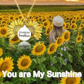 img 1 attached to 🌻 Women Girls Sunflower Necklace: You Are My Sunshine Necklace