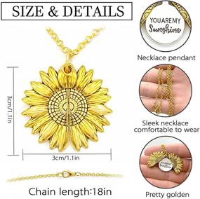 img 2 attached to 🌻 Women Girls Sunflower Necklace: You Are My Sunshine Necklace