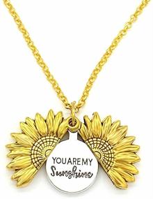 img 4 attached to 🌻 Women Girls Sunflower Necklace: You Are My Sunshine Necklace