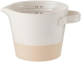 img 2 attached to 🥄 Mud Pie Stoneware Measuring Cup and Spoon Set, 4' x 4.75', White