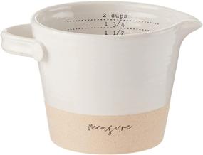 img 3 attached to 🥄 Mud Pie Stoneware Measuring Cup and Spoon Set, 4' x 4.75', White