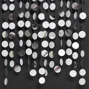 img 4 attached to 🎉 Glitter Silver Circle Dots Garland String Banner Backdrop for Birthday, Wedding, Baby Shower, Engagement, Bridal Shower, Graduation, Bachelorette, and Other Special Occasions
