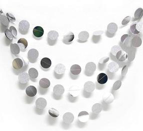 img 2 attached to 🎉 Glitter Silver Circle Dots Garland String Banner Backdrop for Birthday, Wedding, Baby Shower, Engagement, Bridal Shower, Graduation, Bachelorette, and Other Special Occasions