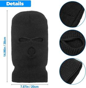 img 1 attached to 🧣 Fvviia 2-Pack 3-Hole Knitted Face Cover - Double Thermal Windproof Winter Ski Mask for Outdoor Sports