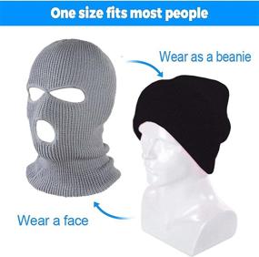 img 2 attached to 🧣 Fvviia 2-Pack 3-Hole Knitted Face Cover - Double Thermal Windproof Winter Ski Mask for Outdoor Sports